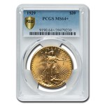 1929 $20 Saint-Gaudens Gold Double Eagle MS-64+ PCGS