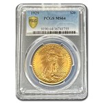 1929 $20 St Gaudens Gold Double Eagle MS-64 PCGS
