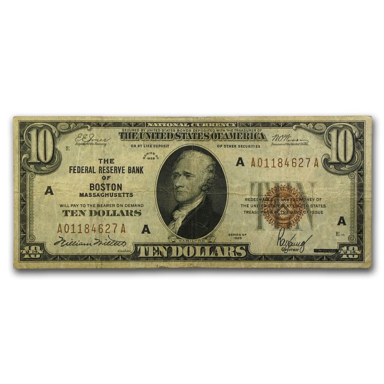 1929 (A-Boston) $10 Brown Seal FRBN VF 1929 (A-Boston) $10 Brown Seal FRBN VF