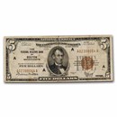 1929 (A-Boston) $5.00 Brown Seal FRBN VG (Fr#1850-A)