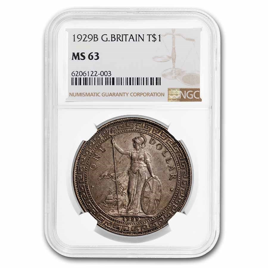 1929-B Great Britain Trade Dollar MS-63 NGC