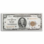 1929 (B-New York) $100 Brown Seal FRBN AU (Fr#1890-B)