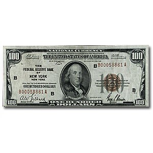 1929 (B-New York) $100 Brown Seal FRBN XF Details 1929 (B-New York) $100 Brown Seal FRBN XF Details