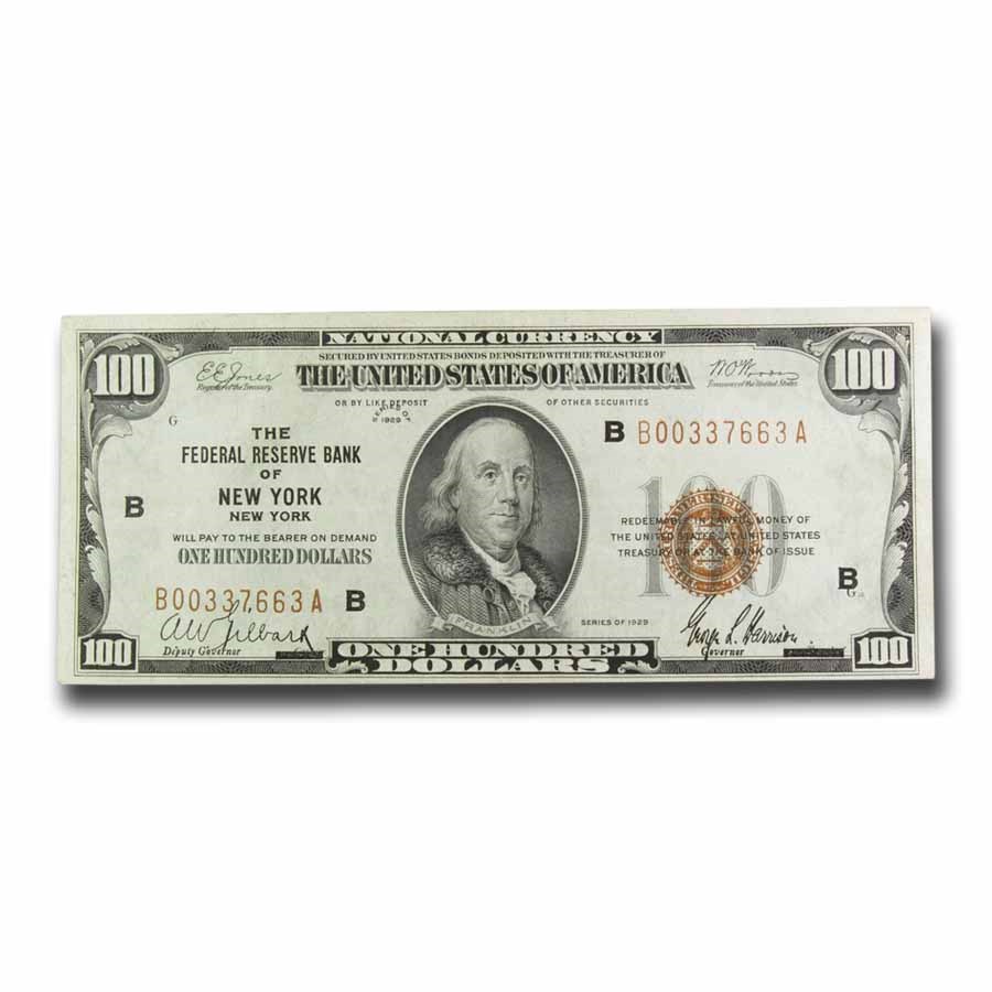1929 (B-New York) $100 Brown Seal FRBN XF (Fr#1890-B)