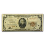 1929 (C-Philadelphia) $20 Brown Seal FRBN Fine (Fr#1870-C)