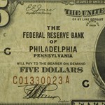 1929 (C-Philadelphia) $5.00 Brown Seal FRBN VF (Fr#1850-C)
