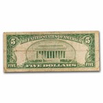 1929 (D-Cleveland) $5.00 Brown Seal FRBN VG (Fr#1850-D)