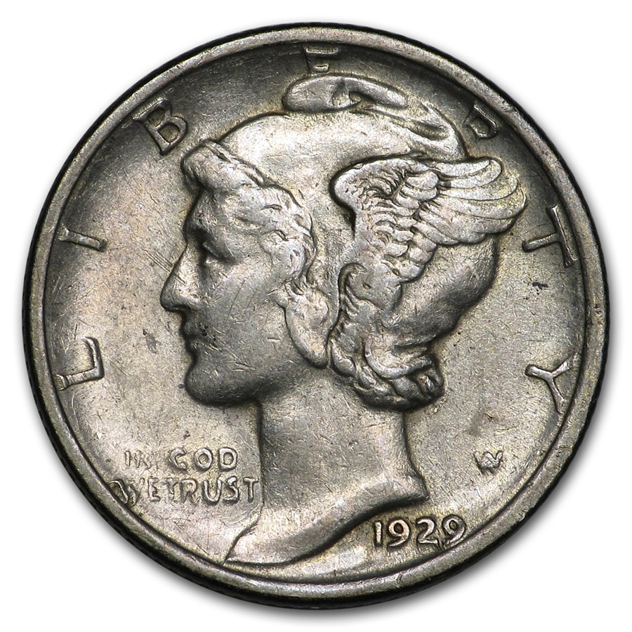 1929-D Mercury Dime XF
