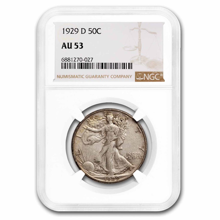 1929-D Walking Liberty Half Dollar AU-53 NGC