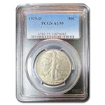 1929-D Walking Liberty Half Dollar AU-55 PCGS