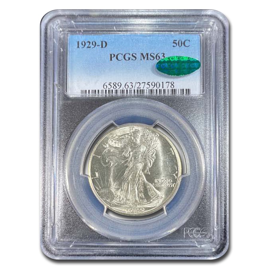 1929-D Walking Liberty Half Dollar MS-63 PCGS CAC
