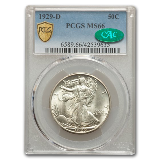 1929-D Walking Liberty Half Dollar MS-66 PCGS CAC 1929-D Walking Liberty Half Dollar MS-66 PCGS CAC