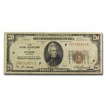 1929 (F-Atlanta) $20 Brown Seal FRBN VF (Fr#1870-F) Details