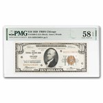 1929 (G-Chicago) $10 Brown Seal FRBN AU-58 EPQ PMG (Fr#1860-G)