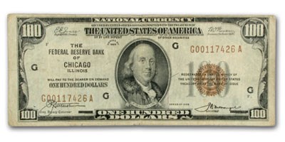 1929 (G-Chicago) $100 Brown Seal FRBN Fine Details 1929 (G-Chicago) $100 Brown Seal FRBN Fine Details