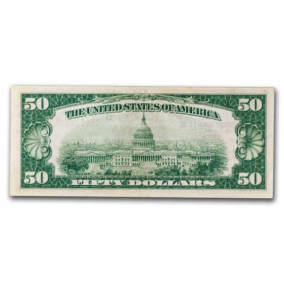 1929 (G-Chicago) $50 Brown Seal FRBN AU (Fr#1880-G) 1929 (G-Chicago) $50 Brown Seal FRBN AU (Fr#1880-G)