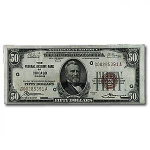 1929 (G-Chicago) $50 Brown Seal FRBN XF (Fr#1880-G) 1929 (G-Chicago) $50 Brown Seal FRBN XF (Fr#1880-G)