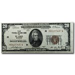 1929 (H-St. Louis) $20 Brown Seal FRBN AU (Fr#1870-H)