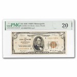 1929 (I-Minneapolis) $5.00 Brown Seal FRBN VF-20 PMG (Fr#1850-I)