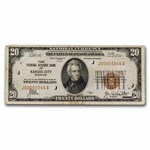 1929 (J-Kansas City) $20 Brown Seal FRBN Fine (Fr#1870-J)