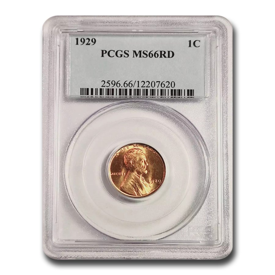 1929 Lincoln Cent MS-66 PCGS (Red)