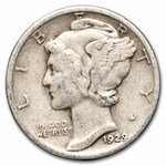 1929 Mercury Dime 50-Coin Roll Avg Circ