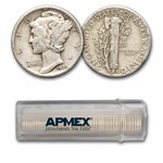 1929 Mercury Dime 50-Coin Roll Avg Circ