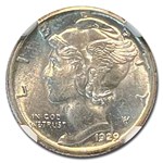 1929 Mercury Dime MS-66 NGC (FB)