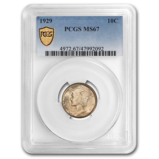 1929 Mercury Dime MS-67 PCGS 1929 Mercury Dime MS-67 PCGS
