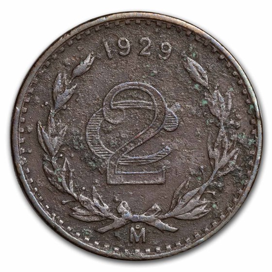 1929 Mexico Bronze 2 Centavos XF (Details) 1929 Mexico Bronze 2 Centavos XF (Details)
