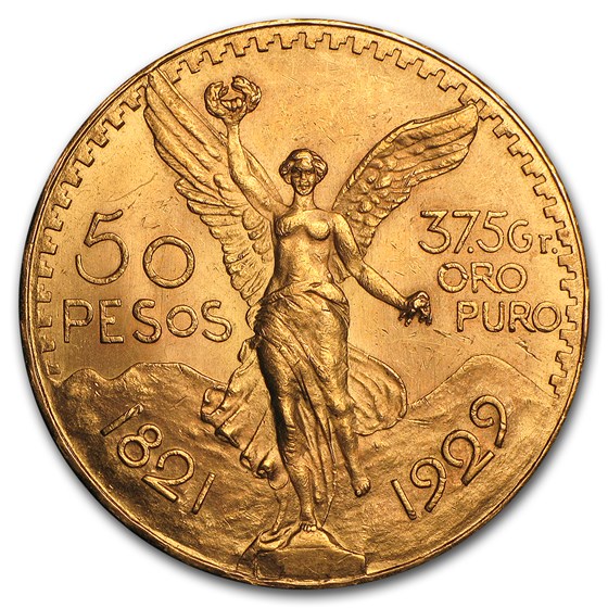 1929 Mexico Gold 50 Pesos AU 1929 Mexico Gold 50 Pesos AU