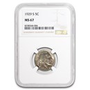 1929-S Buffalo Nickel MS-67 NGC