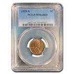 1929-S Lincoln Cent MS-64 PCGS (Red)