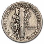 1929-S Mercury Dime 50-Coin Roll Avg Circ