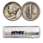 1929-S Mercury Dime 50-Coin Roll Avg Circ