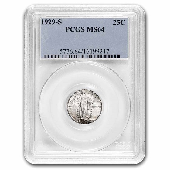 1929-S Standing Liberty Quarter MS-64 PCGS 1929-S Standing Liberty Quarter MS-64 PCGS
