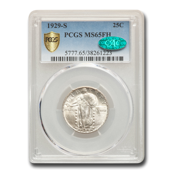 1929-S Standing Liberty Quarter MS-65 PCGS CAC (FH) 1929-S Standing Liberty Quarter MS-65 PCGS CAC (FH)