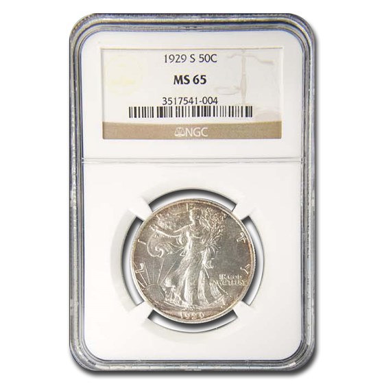1929-S Walking Liberty Half Dollar MS-65 NGC 1929-S Walking Liberty Half Dollar MS-65 NGC