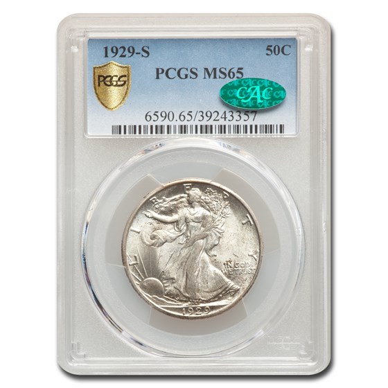 1929-S Walking Liberty Half Dollar MS-65 PCGS CAC 1929-S Walking Liberty Half Dollar MS-65 PCGS CAC
