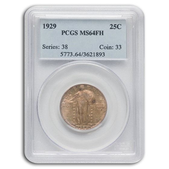 1929 Standing Liberty Quarter MS-64 PCGS (Full Head) 1929 Standing Liberty Quarter MS-64 PCGS (Full Head)