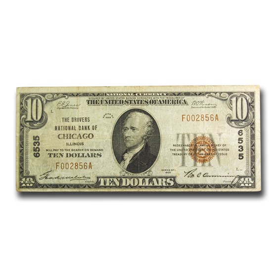 1929 Type 1 $10 Chicago, IL VF (Fr#1800-2) CH#6535 1929 Type 1 $10 Chicago, IL VF (Fr#1800-2) CH#6535