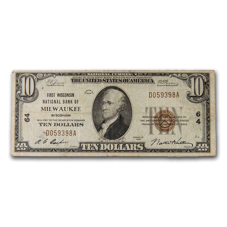 1929 Type 1 $10 Milwaukee, WI VF (Fr#1801-1) CH#64