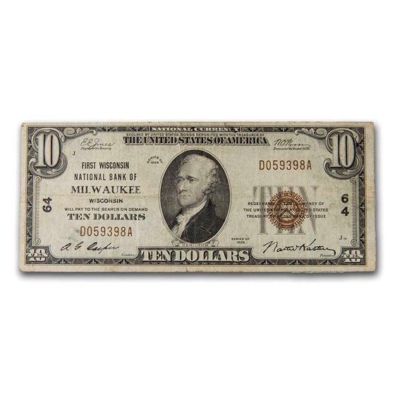 1929 Type 1 $10 Milwaukee, WI VF (Fr#1801-1) CH#64 1929 Type 1 $10 Milwaukee, WI VF (Fr#1801-1) CH#64
