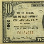 1929 Type 1 $10 Oklahoma City, OK F/VF (Fr#1801-1) CH#4862