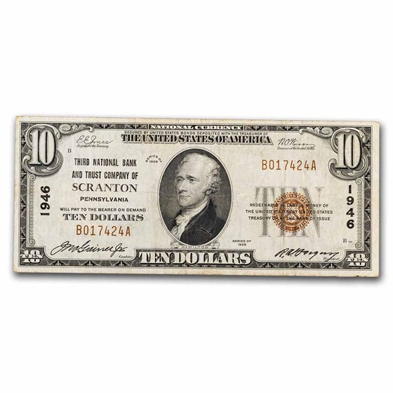 1929 Type 1 $10 Scranton, PA VF (Fr#1801-1) CH#1946