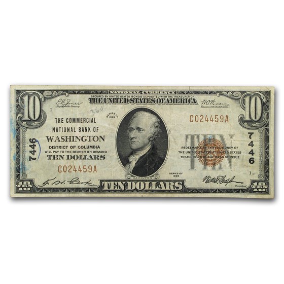 1929 Type 1 $10 Washington, DC VF (CH#7446) 1929 Type 1 $10 Washington, DC VF (CH#7446)