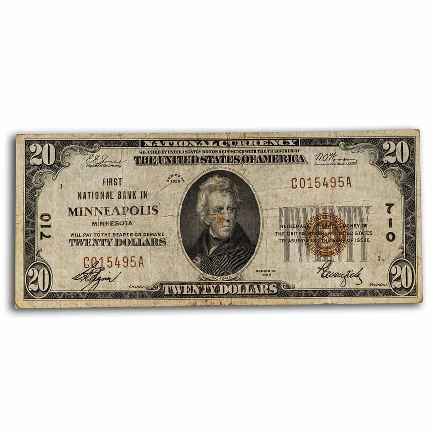1929 Type 1 $20 Minneapolis, MN VF (Fr#1802-1) CH#710