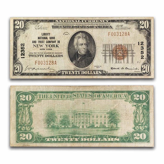 1929 Type 1 $20 New York, NY Fine (Fr#1802-1) CH#12352 1929 Type 1 $20 New York, NY Fine (Fr#1802-1) CH#12352