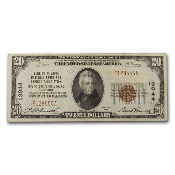1929 Type 1 $20 San Francisco, CA VF (Fr#1802-1) CH#13044 1929 Type 1 $20 San Francisco, CA VF (Fr#1802-1) CH#13044