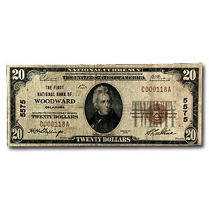 1929 Type 1 $20 Woodward, OK Good/VG (CH#5575) 1929 Type 1 $20 Woodward, OK Good/VG (CH#5575)